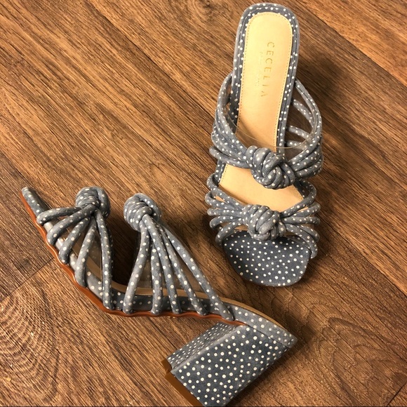 Cecelia New York Harper Blue Knotted Suede Mule - Picture 2 of 8